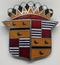 Vintage 1948 1949 Cadillac Hood Trunk Crest Emblem Ornament Cloisonne Original picture