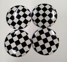 Car Wheel Center Hub Cap Trim Sticker Emblem Decal 3D Metal 56mm Checkered Flag picture