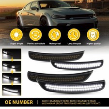 4PCS Side LED 2015-2022 Marker Light for Dodge Smoked Charger Dynamic White Scan picture