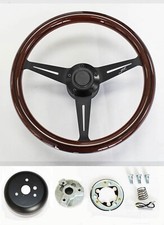 78-91 Ford Bronco F100 F150 F250 F350 Wood Chrome Steering Wheel High Gloss 15