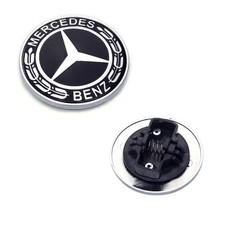 57mm AMG Black Mercedes Benz Front Hood Emblem Badge A,B,C,E,S,SL,SLK Class picture