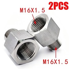 2X M16x1.5 Female to M16x1.5 Male Stainless Pressure Sensor Fittings Adapter USA picture