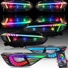 2Pairs For 2022-2026 Honda Civic 11th Gen RGB Full LED Headlights+RGB Taillights picture