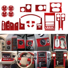 32Pcs Red Carbon Fiber Interior Dash Full Kits Cover For Ford F-150 FX4 2004-08 picture
