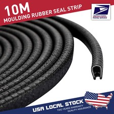 Black 32Ft U Shape Rubber Car Seal Door Edge Guard Molding Trim Protectors Strip picture