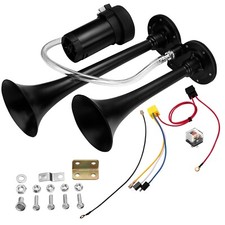 Super Loud Dual Trumpet Air Horn Kit with Compressor for Any 12V Vehicles Trucks picture
