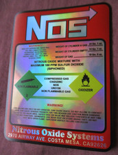 NOS Nitrous Oxide Racing HOLOGRAPHIC Label Decal Sticker picture