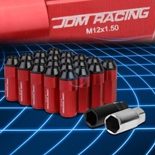 29mm Aluminum M12x1.5 6-Point 23mm OD Red 20 Lug Nuts w/24mm Caps Set+Adapter picture