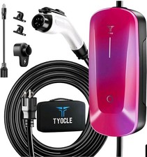 TYOCLE Level 1 2 EV Charger 16A J1772 110-240V 23ft NEMA 6-20 Pink White picture