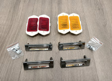 1969 Chevelle SS Front Rear Side Marker Light Lens Chrome Bezel Kit Red Amber picture