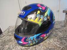 Vintage Shoei Graphic Motorcycle Helmet | Full Face | Blue | XL | VERY NICE picture
