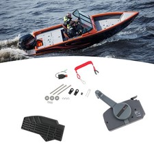 Outboard Remote Control Box Side Mount Outboard Motor With Safety Rope Grey NEW picture