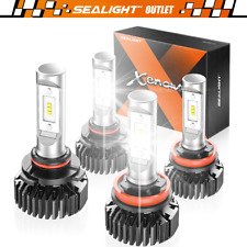 4pcs 9005 H11 LED Headlights Bulbs 6000K High Low Beam Kit Combo White Sealight picture