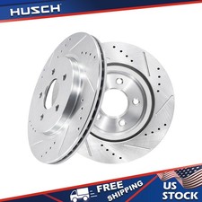 11.81 inch Rear Drilled & Slotted Disc Brake Rotors for 2005 - 2014 Ford Mustang picture