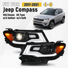 For 2017-2021 Jeep Compass HID/Xenon w/ LED DRL Headlight Left+Right Pair picture