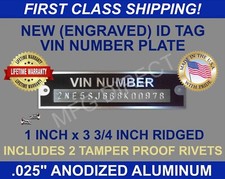 SERIAL NUMBER DATA PLATE Tag Ford Chevy Dodge Plymouth (ENGRAVED) YOUR INFO picture
