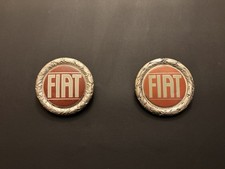 Original FIAT Front & Rear Enamel Radiator Badge Emblem 1960s-70s 124/850/X1-9 picture