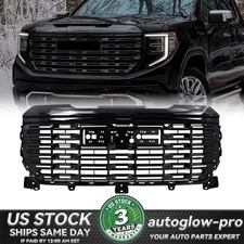 For 2022-2025 GMC Sierra 1500 Denali Style Mesh Front Bumper Grille Gloss Black picture