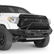 For Toyota Tundra 14-21 Winch Plate Front Bumper w/Skid Plate & LED Spot Lights picture