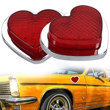 2PCS Red Heart Shaped Side Marker / Accessory / LED Light Turn Signal Universal picture