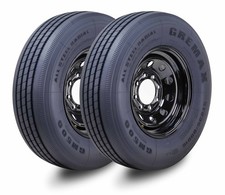 2 GREMAX ST235/80R16 14Ply All Steel Trailer Tire Assembly 8x6.5 Black Mod Rim picture