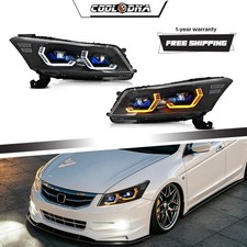 LED Headlights W/Animation For 2008-2012 2011 Honda Accord DRL Sequential Signal picture