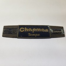 Vintage Chapman Chevrolet Tempe Arizona Plastic Dealer Badge Emblem Tag Trunk AZ picture