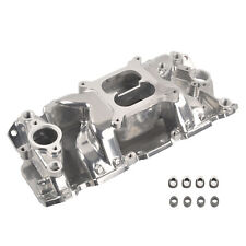 Polished Dual Plane Air Gap Aluminum Intake Manifold For SBC Chevy V8 350 400 picture