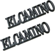 2Pcs Fit for 1978-1987 El Camino Quarter Panel Emblem 3D Badge (Gloss Black) picture