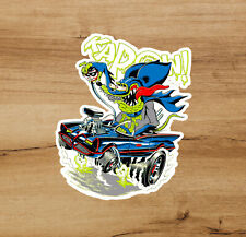 Rat Fink Mouse Kapow Batman Cool Vinyl Sticker 4in Decal Car Bottle Window Bike picture