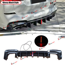 Gloss Black Rear Diffuser Lip W/Light For 18-21 BMW G01 X3 M40i M-Sport US Stock picture