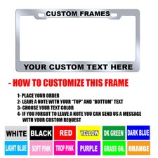 Custom PERSONALIZED Chrome METAL 9 OZ. High Quality License Plate Frame Tag picture