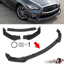 For Infiniti Q50 Base 14-17 Premium Glossy Blk Front Bumper Lip Spoiler Splitter picture