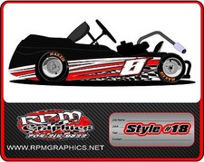 RACING GO KART WRAP WITH FRONT AND REAR NUMBERS, graphics, decals, wraps picture