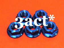 5 pcs Titanium / Ti M8 x 1.25mm Pitch Flange Bolt Nut - Blue Color picture