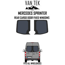 Mercedes Sprinter Rear Cargo Door Fixed Tinted Windows 2007 - 2018 Van Tek Glass picture