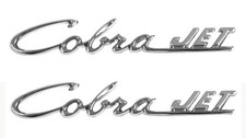 NEW 1969-1970 FORD MUSTANG Cobra Jet Metal Chrome Hood Script Emblems Stick on picture