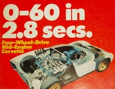 CORVETTE AD LOT (6) VTG/ORIGINAL 1968-1969-Zora Duntov/SUNOCO/MID-ENGINE CERV II picture