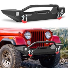 Front Bumper LED Lights D-Rings for 1976-1986 Jeep CJ5 CJ7 CJ8 Scrambler picture