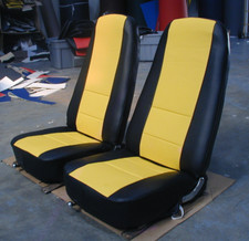for 1968-78 CHEVY CORVETTE C3 S.LEATHER CUSTOM FIT 2 FRONT SEAT COVERS 13 COLORS picture
