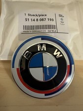 Genuine 50 Years M Heritage Badge 82mm Hood front Trunk Emblem Bonnet Logo picture
