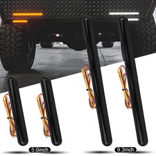 2x LED Switchback DRL Tube Light Strip Amber White Sequential Flow Turn Signal picture