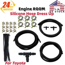 FOR TOYOTA ENGINE ROOM SILICONE AIR VACUUM HOSE DRESS UP KIT BLACK 1997-2022 picture