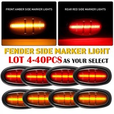 4-40X Front Rear Amber Red LED Side Marker Lights Fit 17-21 Ford F150 SVT Raptor picture