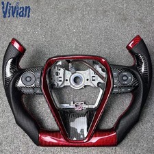 F1 Shape Red Carbon Fiber Steering Wheel Fit for Toyota Camry Rav4 Corolla 2018+ picture