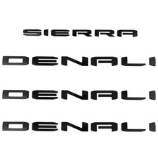 Set of 4 Black DENALI Sierra Emblems Letters Fit GMC Sierra 1500 2500hd 3500hd picture
