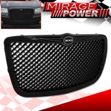 For 04-10 Chrysler 300C Black Mesh Bentley Style Front Grille 300 Grill Emblem picture