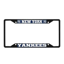 Fan Mats 31314: New York Yankees Metal License Plate Frame Black Finish, Blue picture