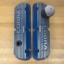 Ford Performance Valve Cover Blue Closed Letter Cobra Powered By Ford Logo Pair picture