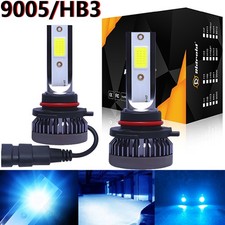 2x 9005 HB3 LED Headlight Kit Combo Bulbs 8000K High Beam Super Bright Ice Blue picture